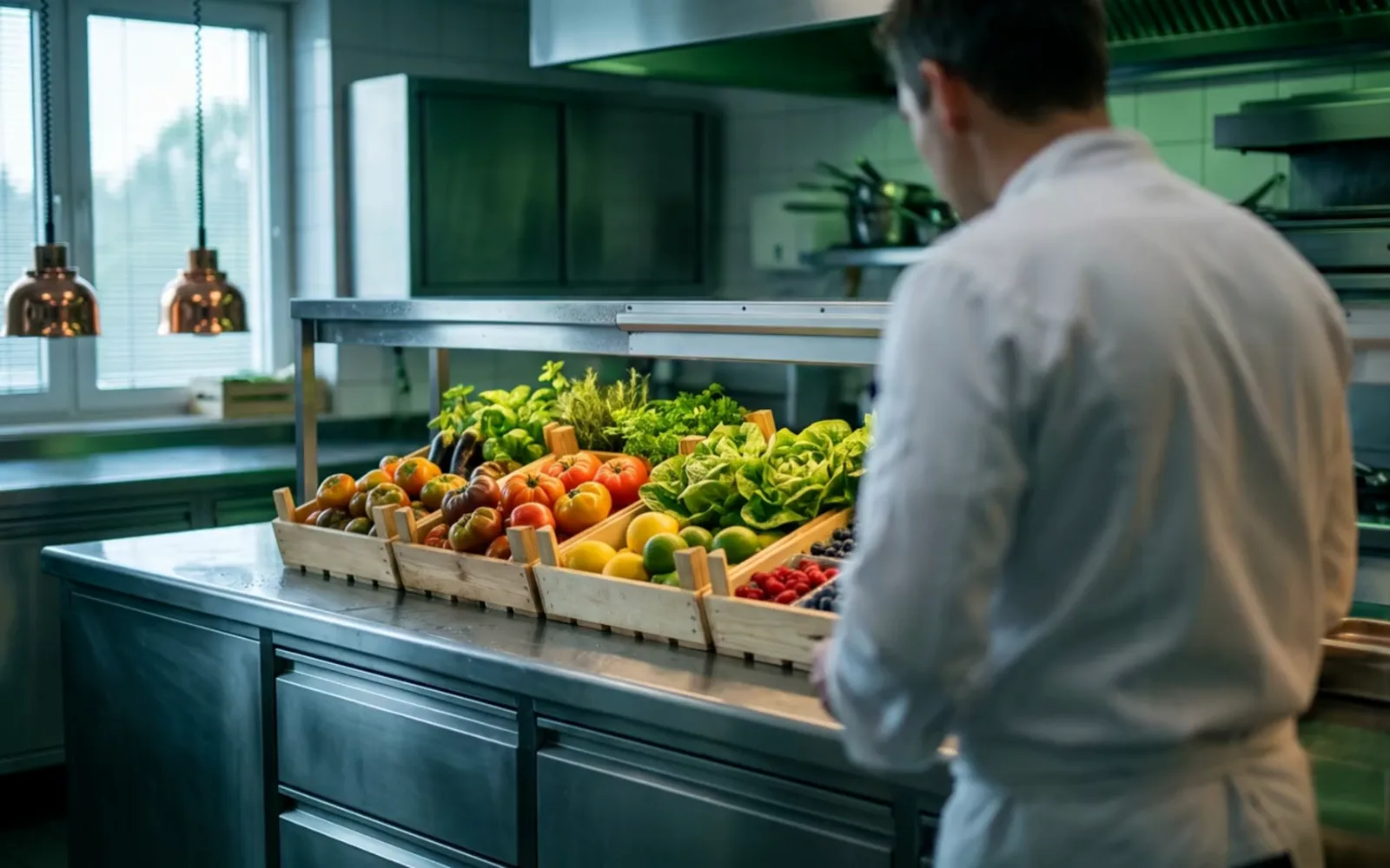 1001 Witamin, dostawa świeżych warzyw w kuchni restauracji